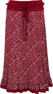 Dámská letní sukně květovaná - červená - vel. UNI