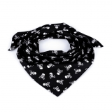 Unisex bavlněný šátek s lebkami - černý