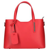 Dámská kožená kabelka do ruky ITALY AA0307 - červená
