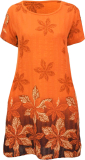 Dámské letní bavlněné šaty s kapsami - oranžové - vel. UNI