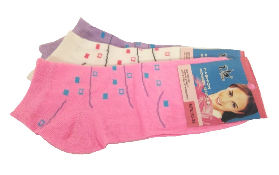 Dámské kotníkové bavlněné ponožky PO1331A - 3 páry - vel. 35-38