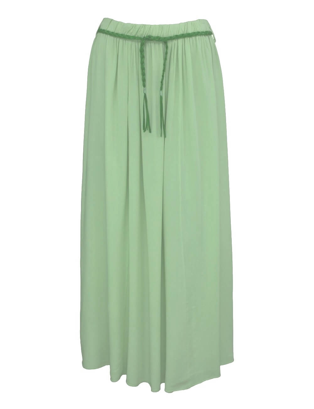 Letní jednobarevná dlouhá sukně - mentolově zelená - vel. UNI