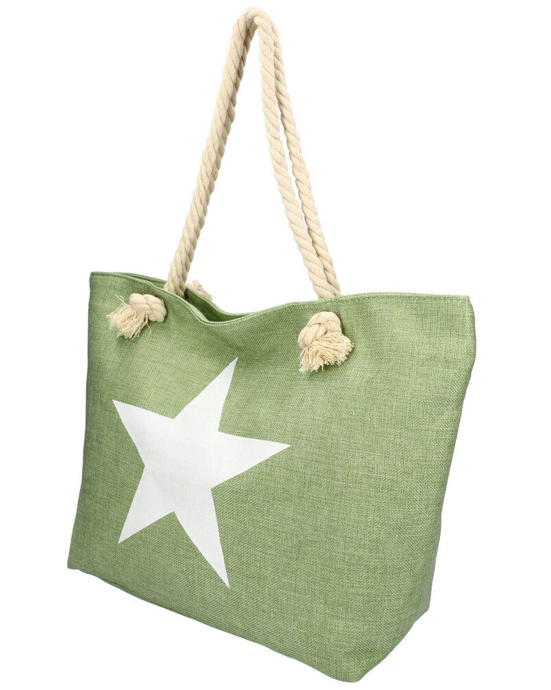 Velká plážová taška STAR formát A4 přes rameno AH1348 - zelená
