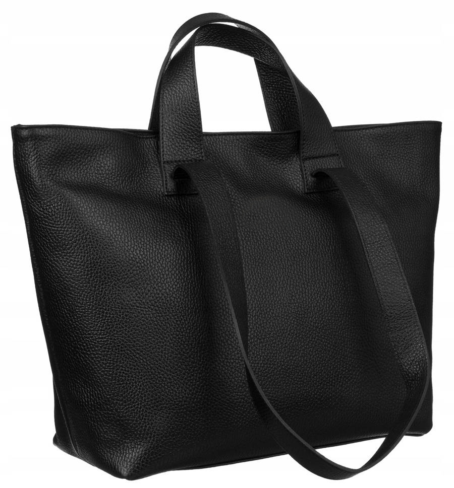 Dámská kožená kabelka A4 ITALY AA0285 - černá