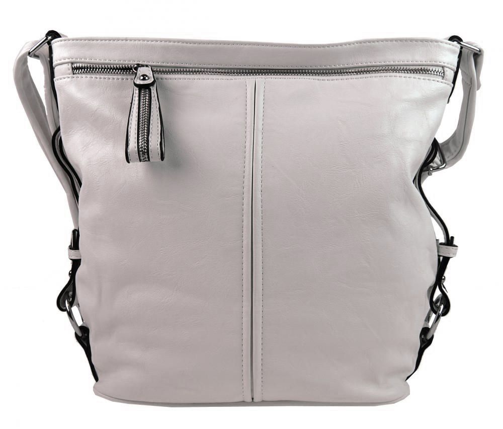 Velká A4 crossbody kabelka AK2483 - světle šedá