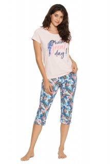 Dámské pyžamo s 3/4 kalhotami DA1639 - růžové - vel. XL