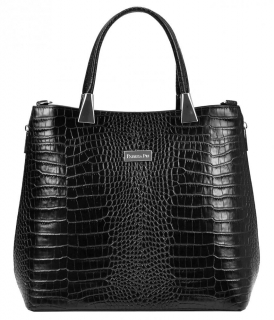 Dámská kožená kabelka do ruky ITALY AA0318 - černá