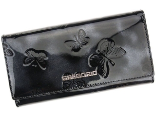 Dámská kožená peněženka s motýly CJJ0236 - černá