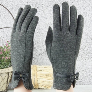 Elegantní dámské dotykové zimní rukavice uvnitř s kožešinou - grafit - vel. UNI