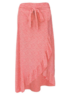 Dámská letní sukně květovaná se zavinovacím efektem - světle červená - vel. UNI