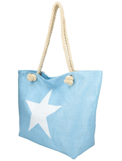 Velká plážová taška STAR formát A4 přes rameno AH1348 - modrá