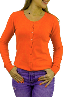 Dámský svetřík / svetr na rozepínání - oranžový - vel. UNI