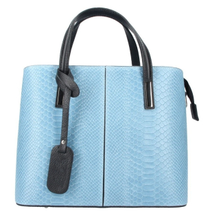 Dámská kožená kabelka v kroko designu ITALY AD1211 - světle modrá