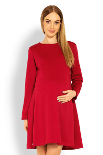 Těhotenské šaty volného střihu TS114504 - červené