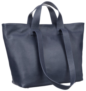 Dámská kožená kabelka A4 ITALY AA0285 - tmavě modrá