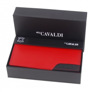 Dámská kožená peněženka v dárkovém balení ECR9066 - červeno-černá