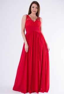 Dámské dlouhé plesové šaty 3458 - červené - vel. M