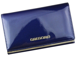 Dámská lakovaná kožená peněženka BAG0174 - modrá