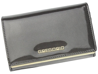 Dámská lakovaná kožená peněženka BAG0174 - šedá