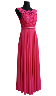 Dámské dlouhé společenské šaty - růžové - vel. L
