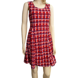 Dámské letní šaty s proužky - červené - vel. L/XL