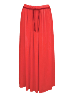 Letní jednobarevná dlouhá sukně - červená- vel. UNI