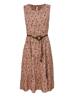 Dámské letní šaty s drobnými květy - starorůžové - vel. UNI