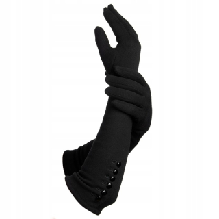 Dámské dlouhé elegantní rukavice - černé - vel. UNI